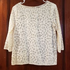 Loft Cream Lace Top XS